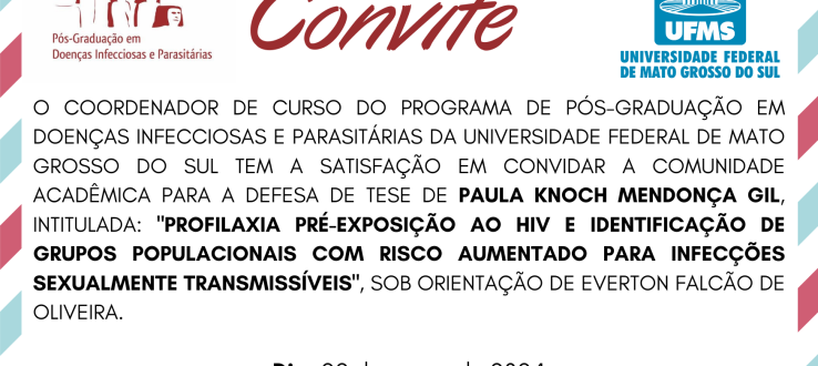 CONVITE: Defesa de Tese de PAULA KNOCH MENDONÇA GI​L​ (22/03)