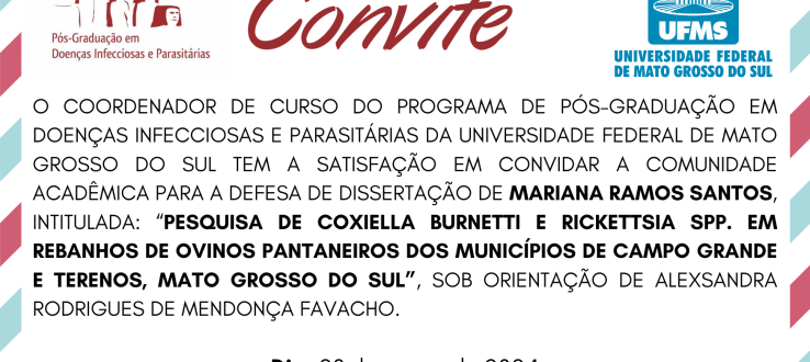 CONVITE: Defesa de Dissertação de MARIANA RAMOS SANTOS (28/03)